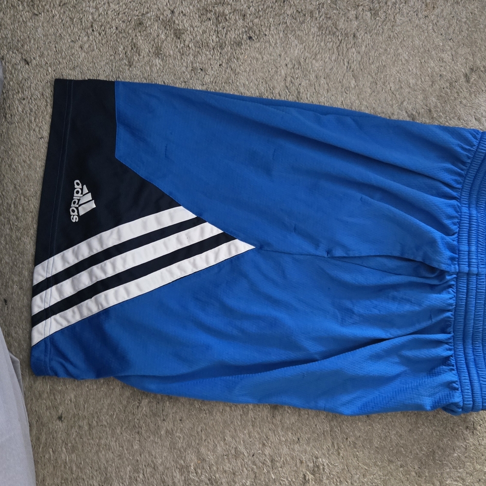Adidas Men's Blue and Black Athletic Shorts
